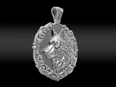 Wolf Pendant 3D print model