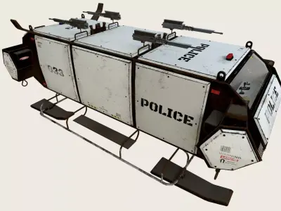 futuristic police spaceship 3D model