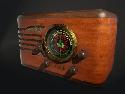 DeWald 618 tube radio Low-poly 3D model