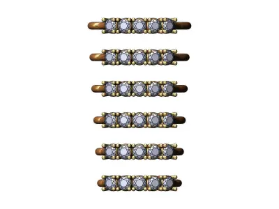 Diamond arc 3mm stones wire band US sizes 5to10 3D print model