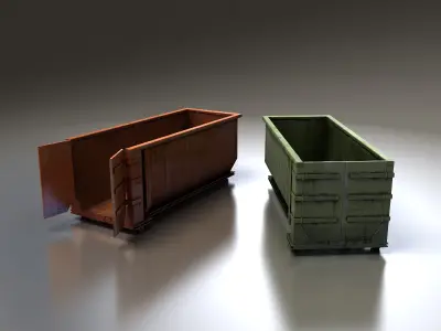 Large Dumpster Low-poly 3D model