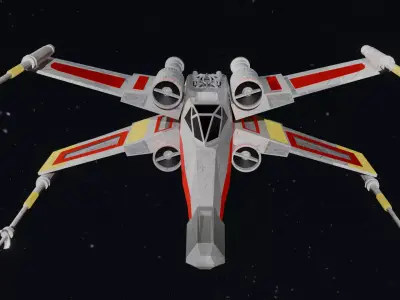 X wing star wars Low-poly 3D model by jeffersonpereira3554