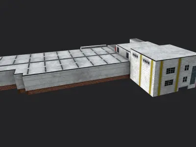 Megamarket industrial building Low-poly 3D model