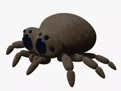 Spider with eyes Low-poly 3D model
