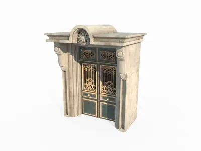 Ancient architectural structure gate 3D model