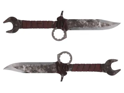 Spanner knife Low-poly 3D model