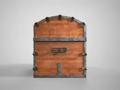 Wooden Medieval Chest - Antique Treasure Trunk AAA Low-poly 3D model