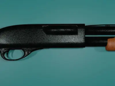 Remington 870 - Pump-action Shotgun Low-poly 3D model
