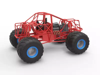 Monster truck base Scale 1 to 25 3D print model