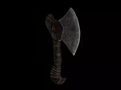 Prehistoric Battle Axe Low-poly 3D model