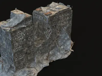 DESTROYED BUILDING 8 Low-poly 3D model purchase