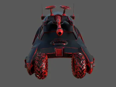 Car Military Low-poly 3D model