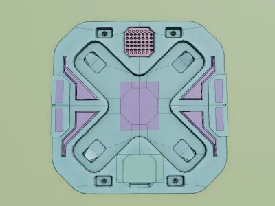 A sci-fi box model made in a blender Low-poly 3D model
