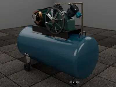 Air Compressor  Low-poly 3D model