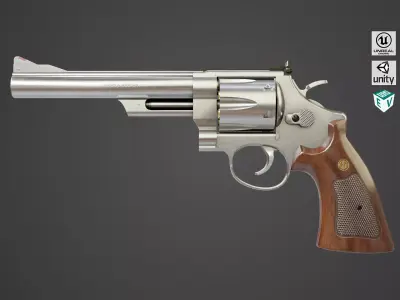 Revolver 01 Model M29 All PBR Unity UE Textures Low-poly 3D model purchase