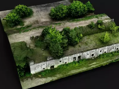ww2 bunker roof RAW drone scan FREE Free low-poly 3D model
