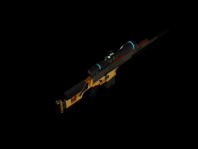 multi caliber gun Low-poly 3D model