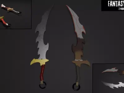 6 WEAPON PACK 3D model