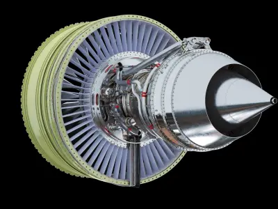Turbofan Aircraft Engine 3D model