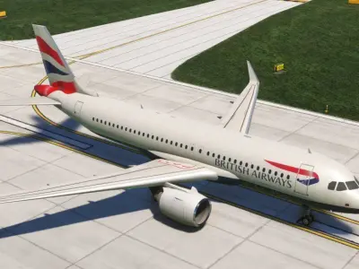 Airbus A320 Neo British Airways Low-poly 3D model