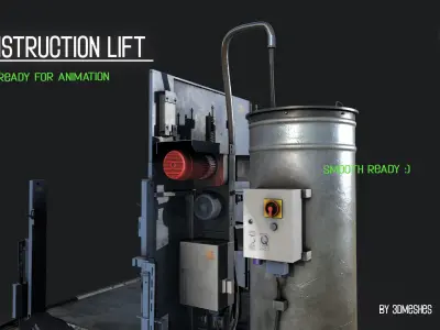 Construction Lift Low-poly 3D model purchase