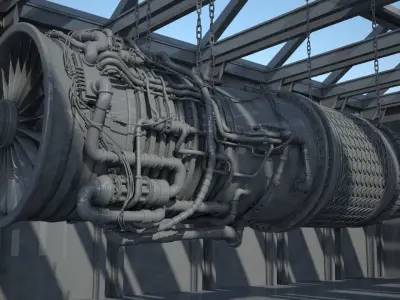 jet engine 3D model 7