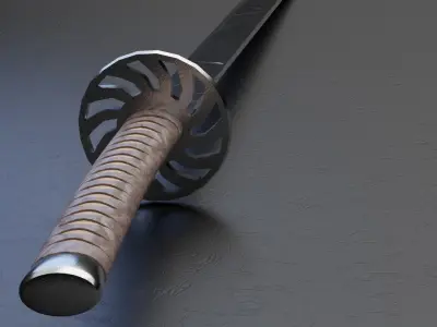Katana Sword game ready Free low-poly 3D model