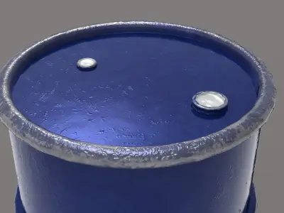 Drum oil old iron 3d model  Low-poly 3D model