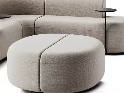 MDD Artico Sectional Sofa with Table Set 3D model