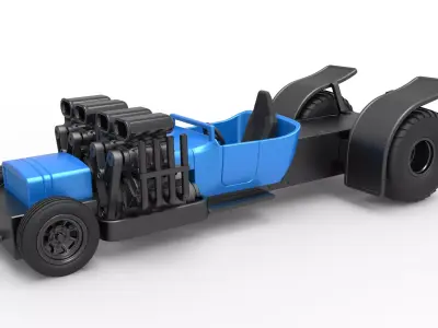 Pulling truck 2wd Hot rod 2 V8 Version 2 Scale 1 to 25 3D print model