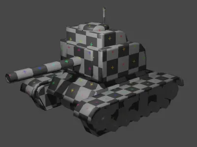 Military Tank low poly vehicle Low-poly 3D model