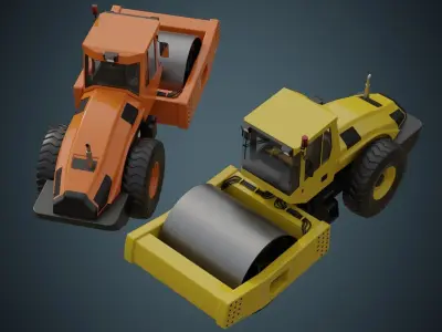 Compactor 1A Low-poly 3D model