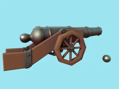 Cannon Low-poly 3D model shop
