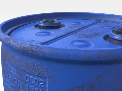 Plastic Barrel - Type B Low-poly 3D model
