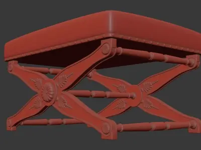 Classic Antique stool 3D model