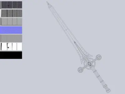 Astral blade Low-poly 3D model