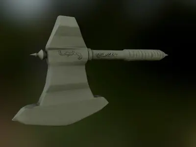 Battle Axe Low-poly 3D model 43