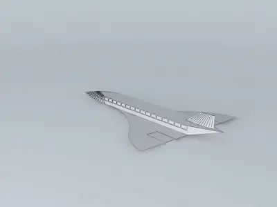 Concorde airplane with stripes Free 3D model