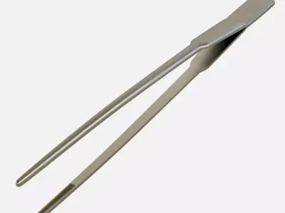 Tweezers pair of stainless steel tongs Low-poly 3D model