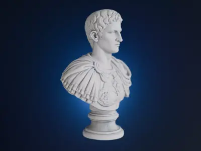 Augustus Bust 3 Versions Low-poly 3D model