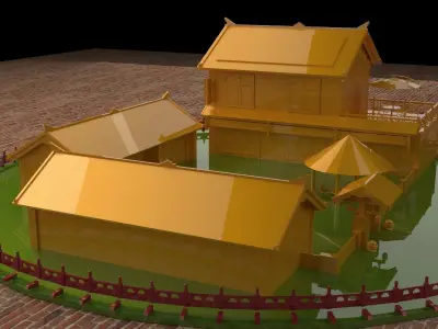 Chinese ancient house  3D model purchase