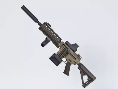 M4 Belt-Fed Support Rifle MW for G8F and G 3D model