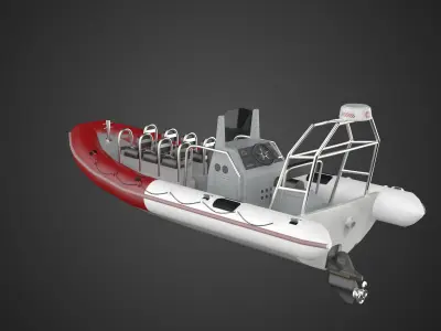 RHIB boat - TX760 Low-poly 3D model