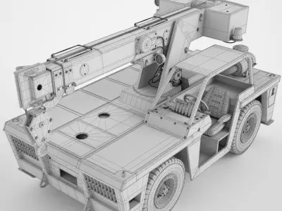 Industrial Carry Deck Crane 01 3D model