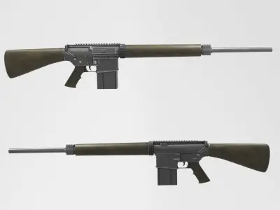 Armalite AR10 Low-poly 3D model