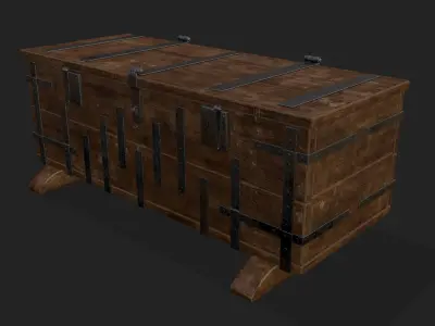 Iron Bound Chest Low-poly 3D model