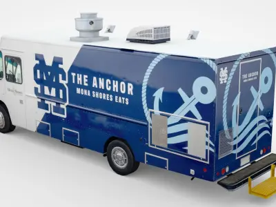 Toyota Food Truck van Low-poly 3D model