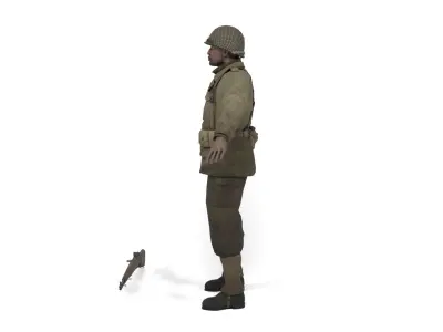 Allied soldier 2 Low-poly 3D model