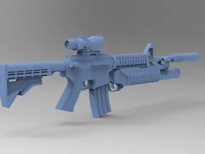 M4 Carbine 3D model 2