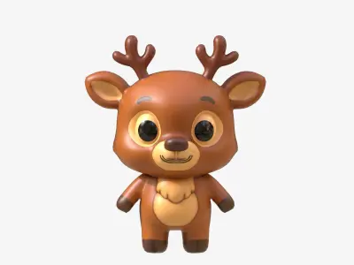 Cartoon Deer Low-poly 3D model